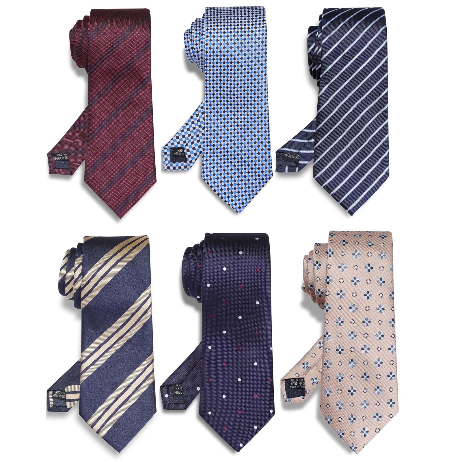 Lot 6 PCS Classic Men’s 100% Silk Tie Necktie Woven JACQUARD Neck Ties, Style…