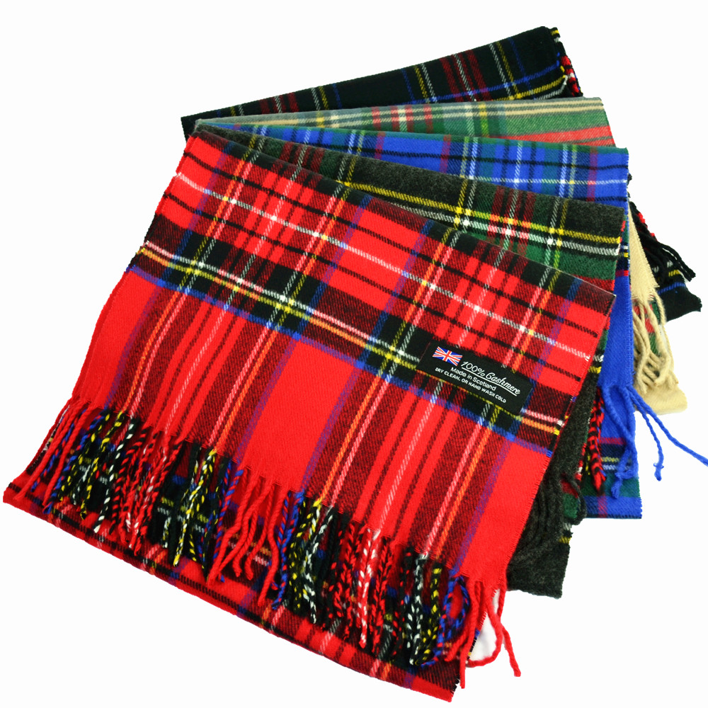 Wholesale Lot For Unisex Royal Stewart 100% CASHMERE Scarf Check Plaid Tartan