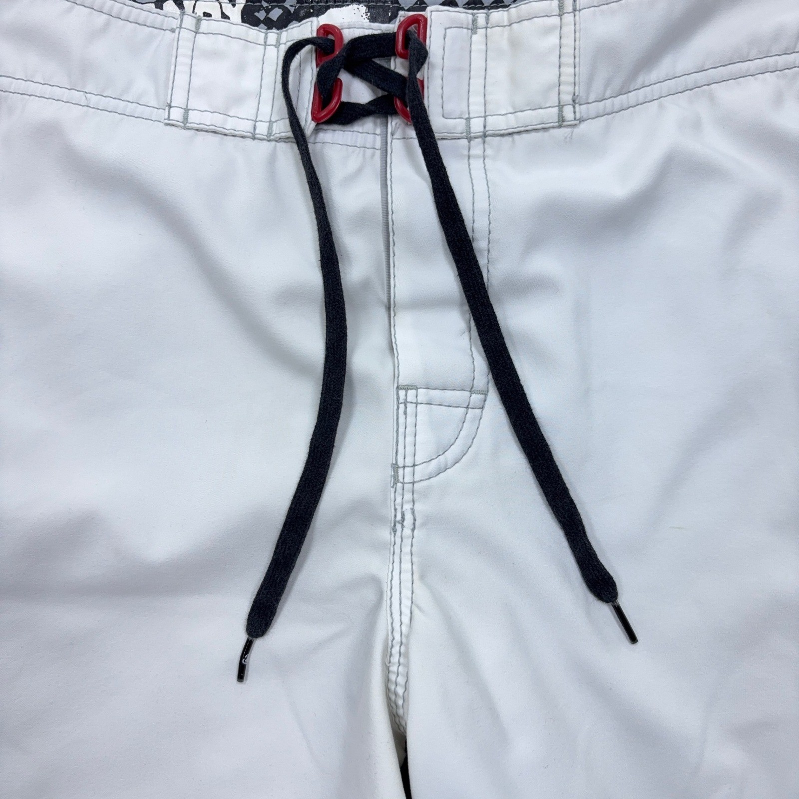 Vintage Billabong Andy Irons Boardshorts Mens 36 White Red Rising Sun Lined Y2K