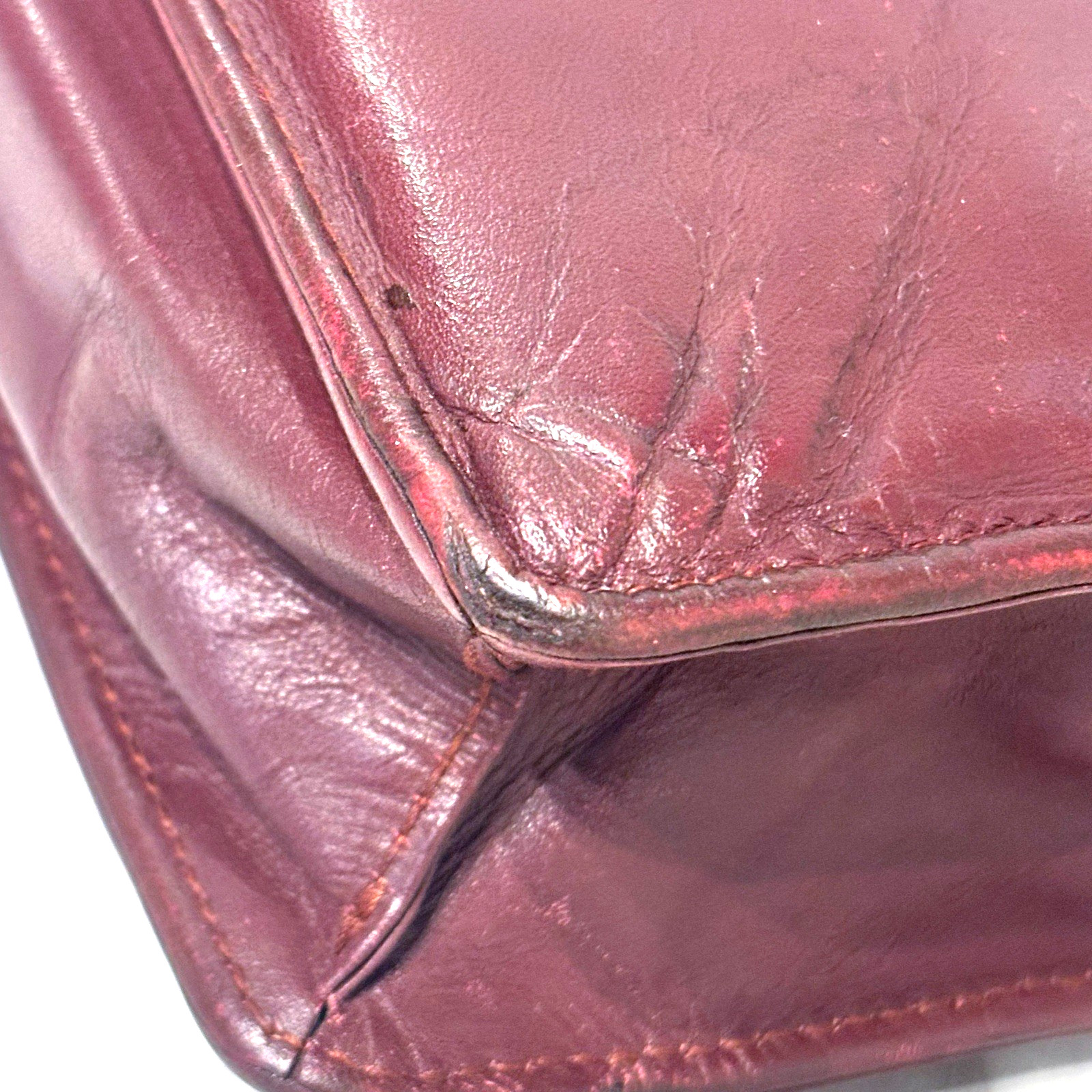 Cartier Briefcase Business Bag Leather Bordeaux Authentic