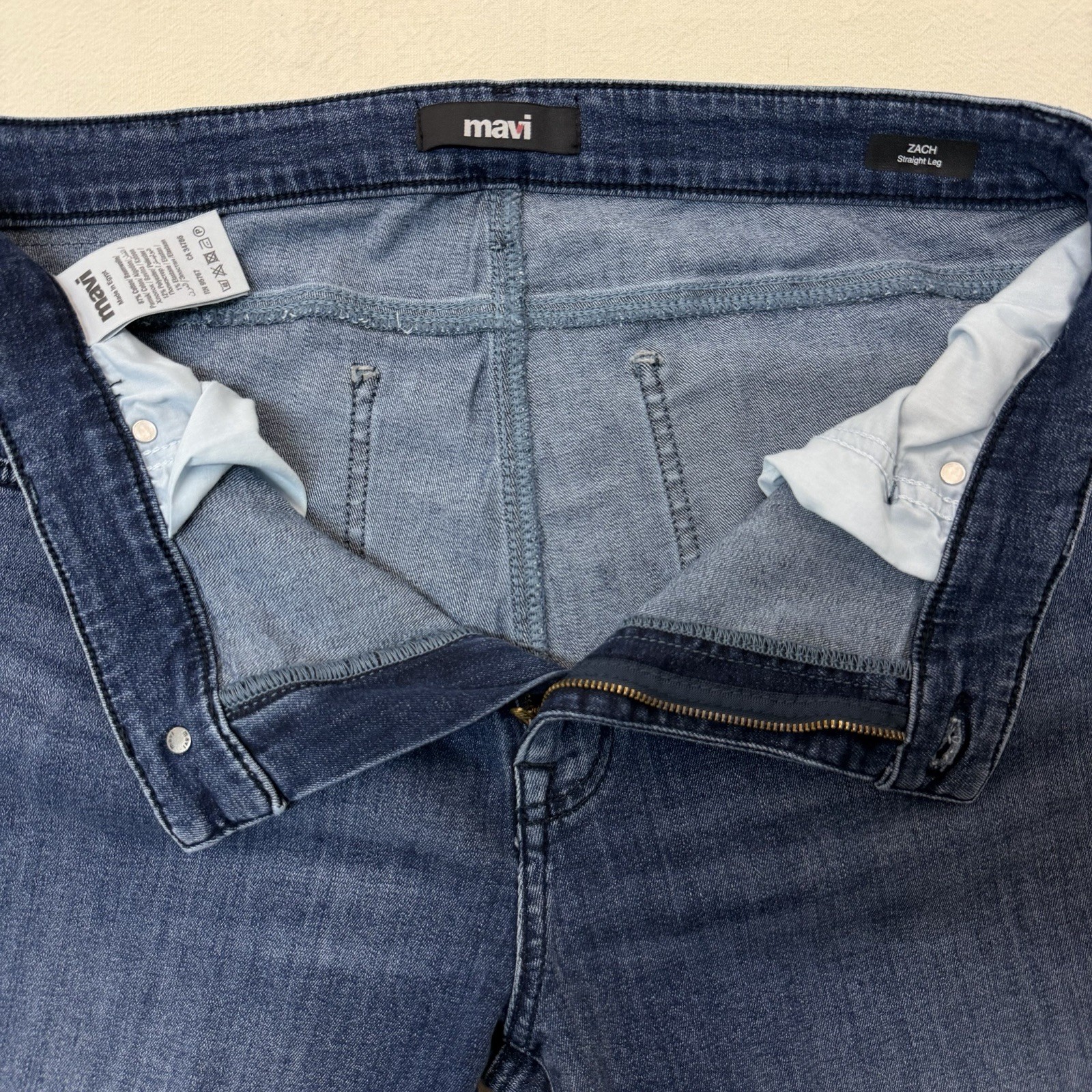 Mavi Zach Jeans Mens 36×30 Blue Straight Leg Stretch Denim Mid Rise Athletic