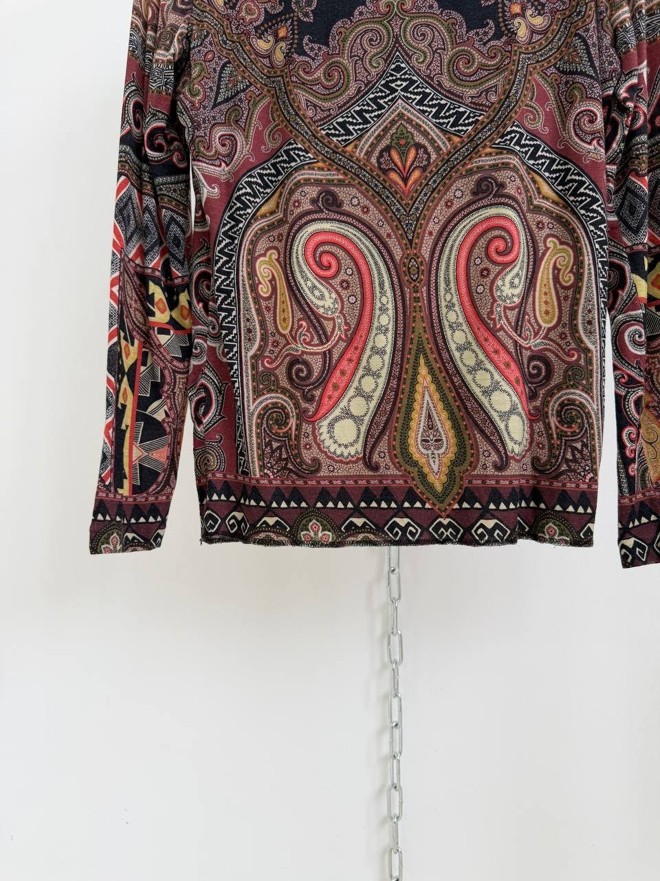 ETRO Milano Paisley Wool Blend Long Sleeve Top