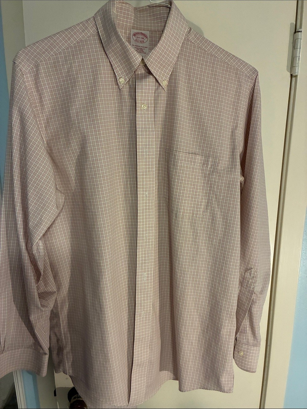 Brooks Brothers Light Pink Windowpane Dress Shirt