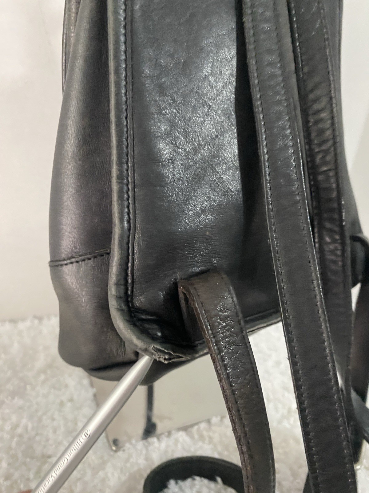 Coach Vintage Leather Daypack Backpack 9960 Black Small Costa Rica READ FLAWS