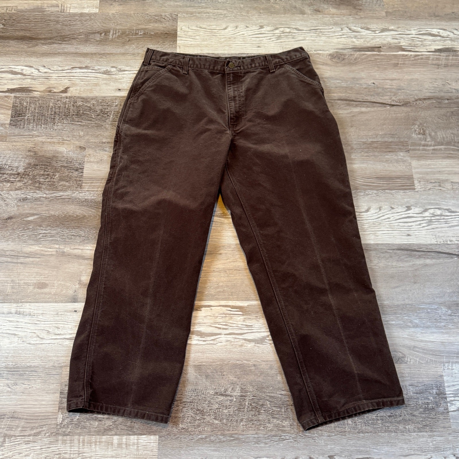 Carhartt B11 DKB Original Dungaree Fit Duck Carpenter Pants Brown 40×30 Utility