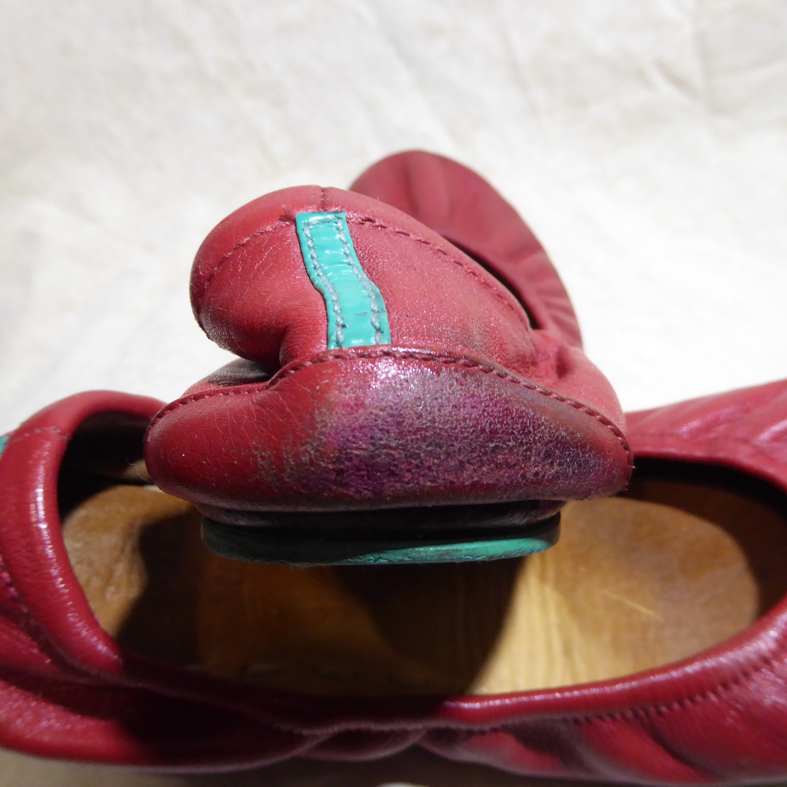 🩰 Tieks by Gavrieli Foldable Ballet Flats sz 9 Cardinal Red 100% Nappa Leather