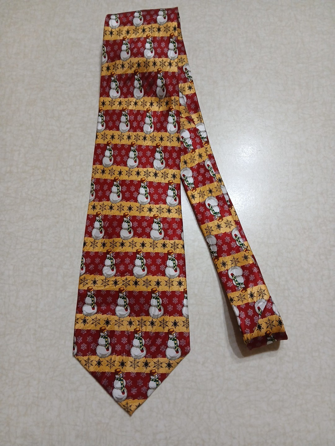 Museum Artifacts Silk Tie Christmas Snowmen Winter