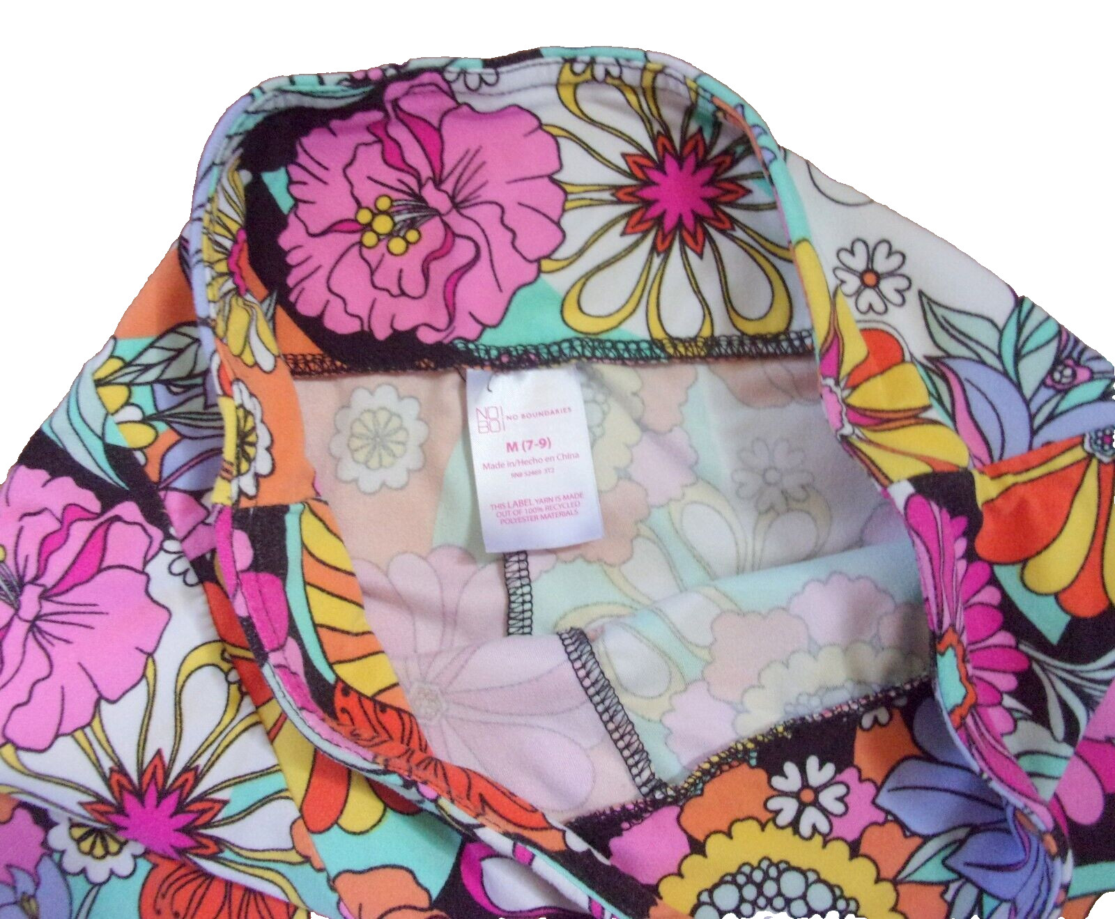 Leggings Floral Medium(7-9) 95% Nylon 5% Spandex Very Good Cond SHIP FROM USA