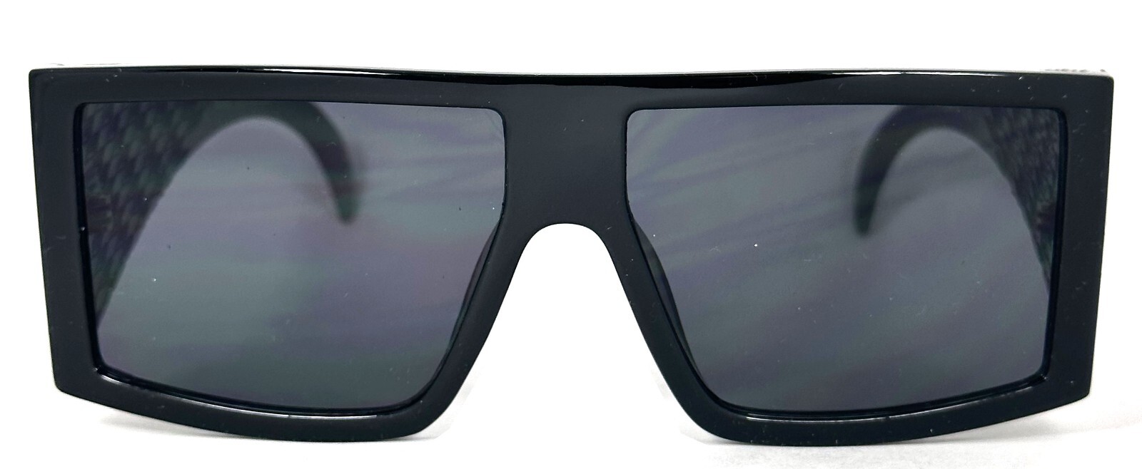 Mens Locs Rectangular Lowrider Biker Flat Top Large Frame Bandana Sunglasses