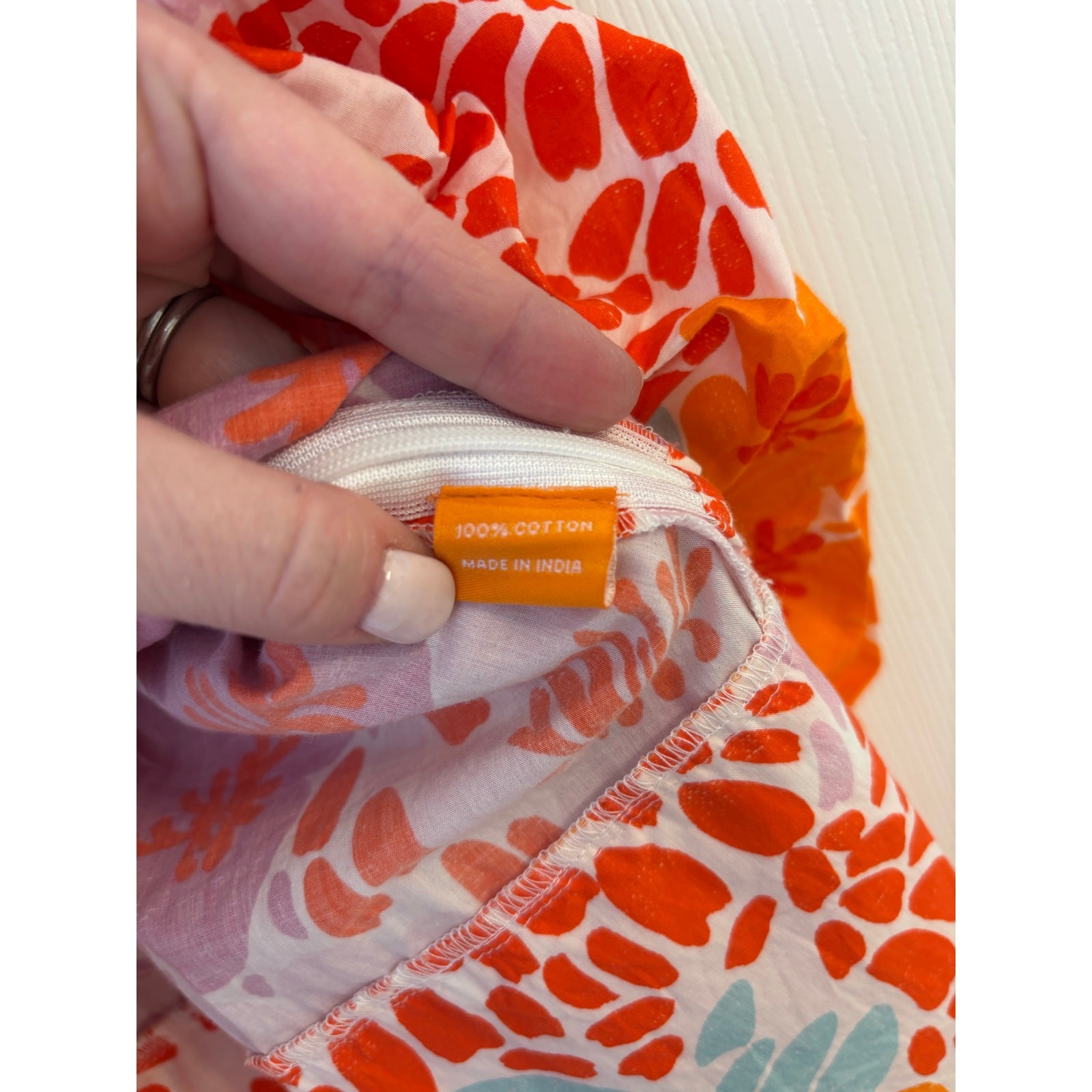 Oliphant Puff Sleeve Bubble Skirt Dress in Antigua Orange Floral size Small