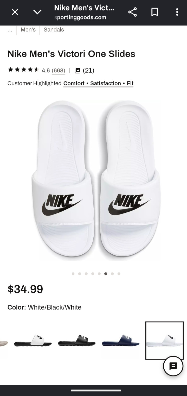NIKE MEN VICTORI ONE SLIDE WHITE / BLACK CN9675 100