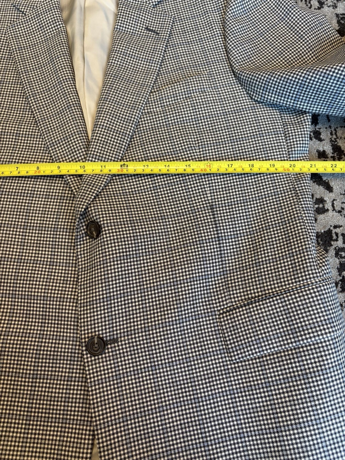 Current John W Nordstrom hounds tooth check sky blue window pane sport coat 44 R
