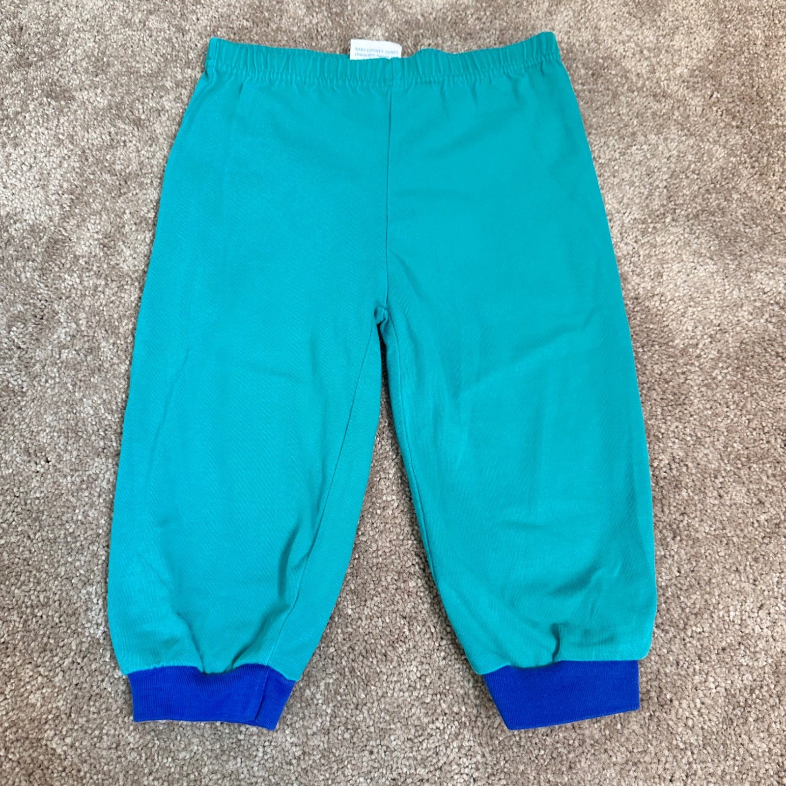 Vintage 1997 Baby Looney Tunes Bugs Bunny Daffy Duck Choo Choo Sweat Suit Teal