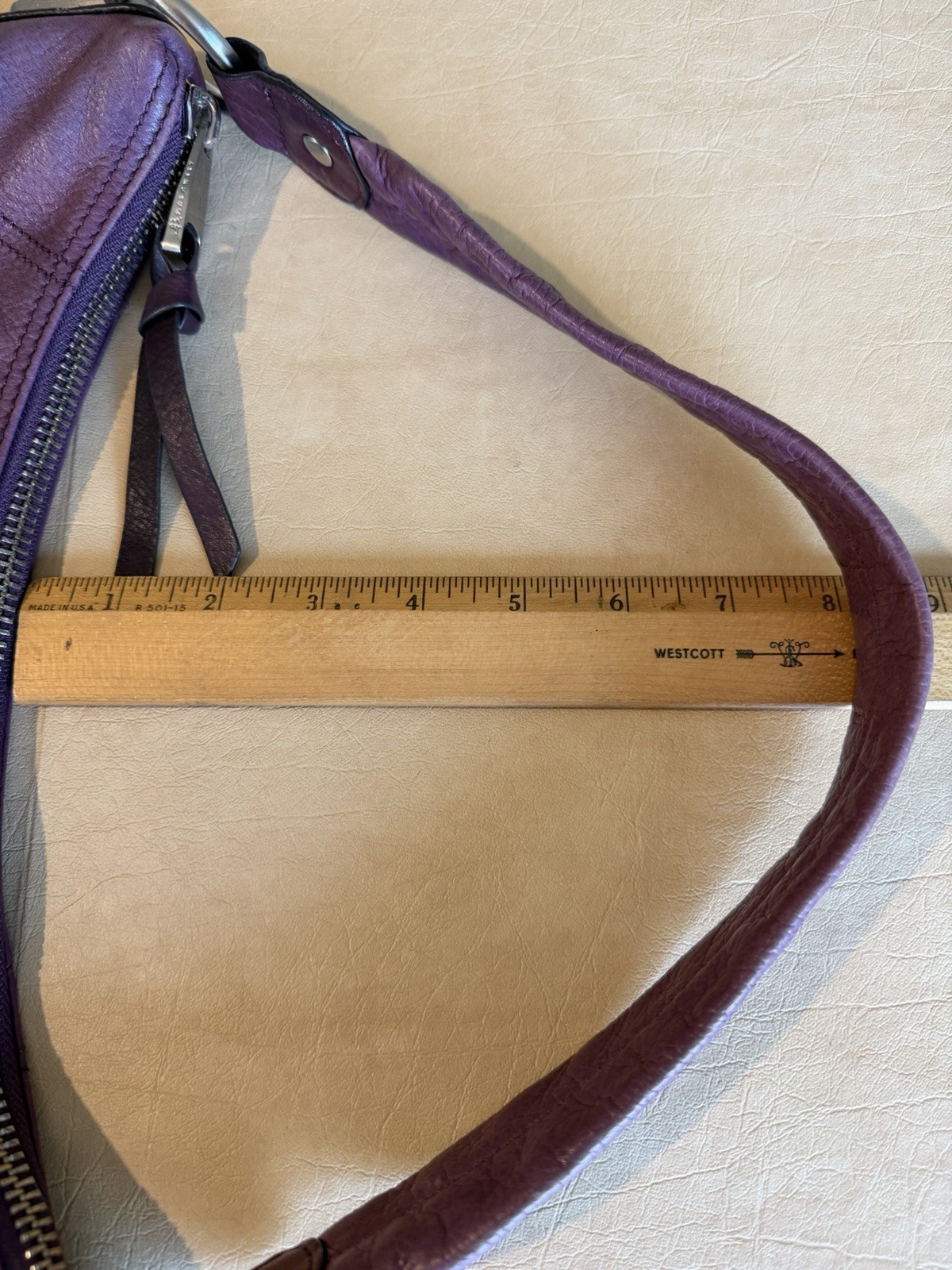 Vintage Y2K B. Makowsky Purple SOFT Leather Shoulder Bag Slouchy Purse 11.5”x15”