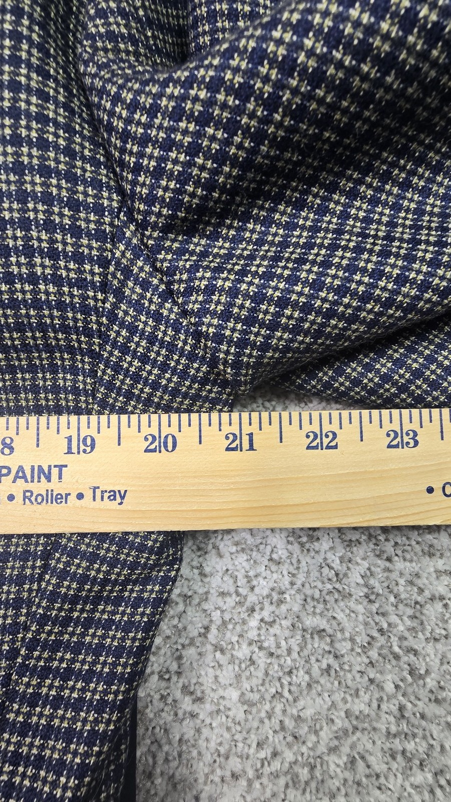 Vintage Corporate Image Suit Mens 44 Gray Blue Plaid Wool Sport Coat Pants 32×29
