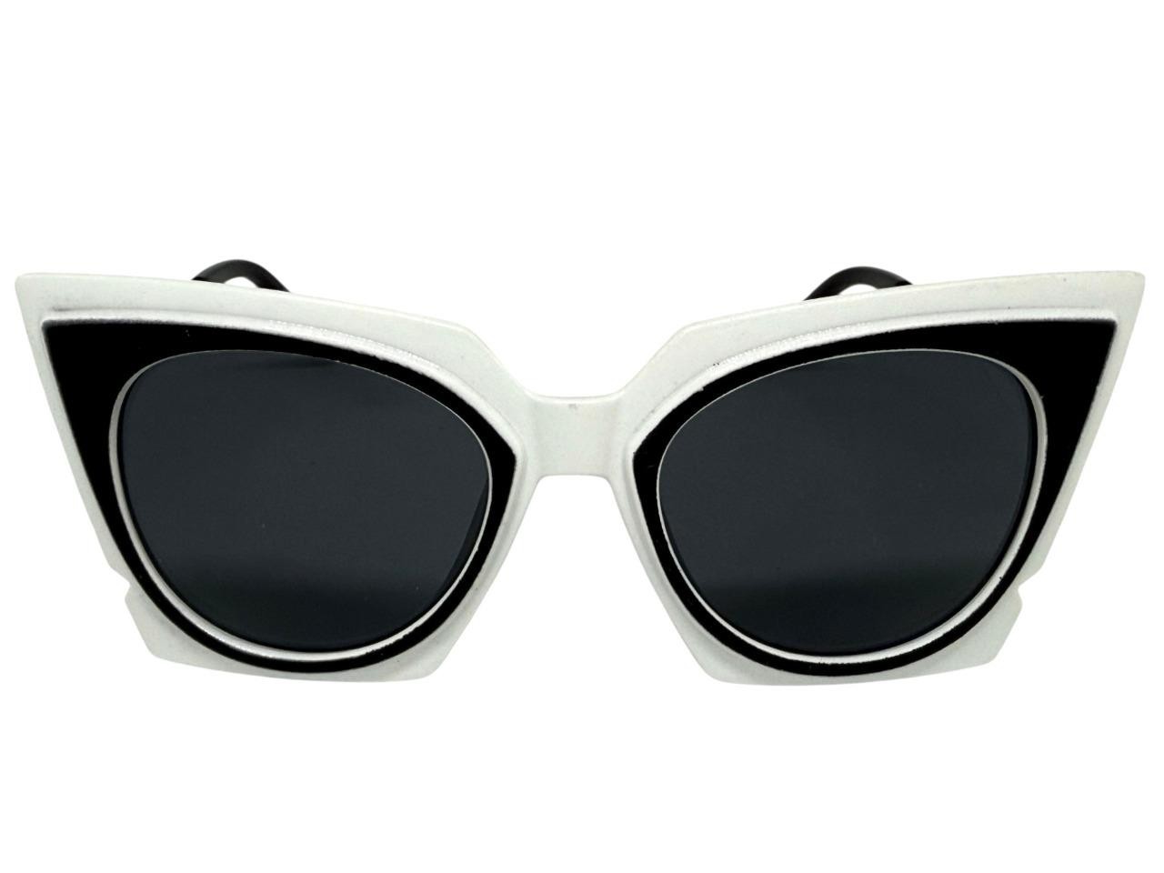Classic Funky Vintage Retro Cat Eye Party Raver SUN GLASSES Unique White Frame