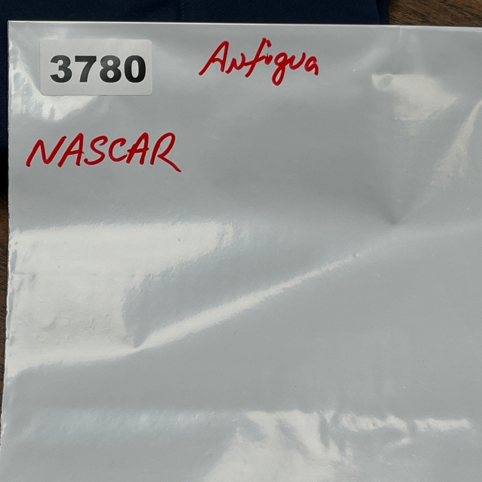 Antigua Polo Shirt Men Medium Navy Blue Short Sleeve 3 Button Placket NASCAR EUC