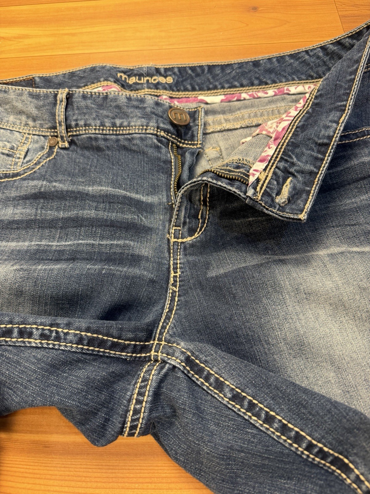 Maurices Original Fit Bootcut Denim Jeans Size 20 Short Stretch Mid Rise Western