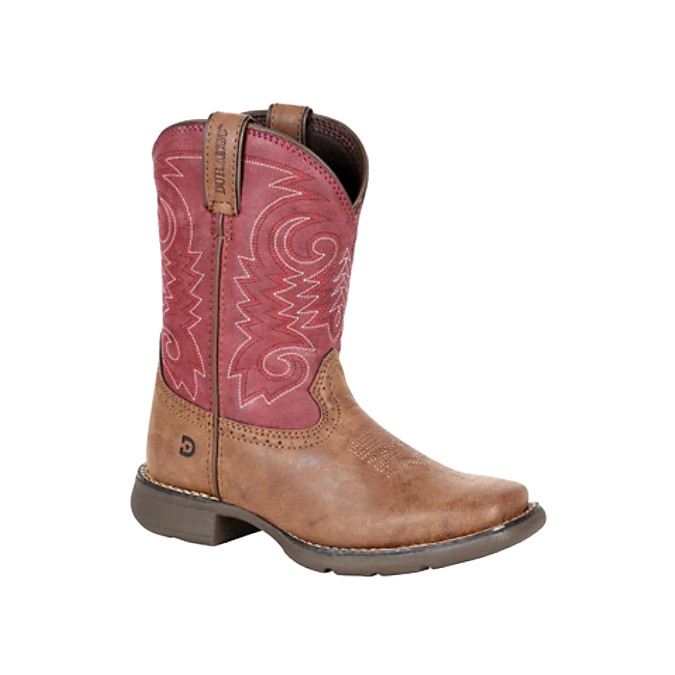 Durango Kid’s Lil’ Rodeo Briar Brown & Brick Red Western Boot DBT0222TS