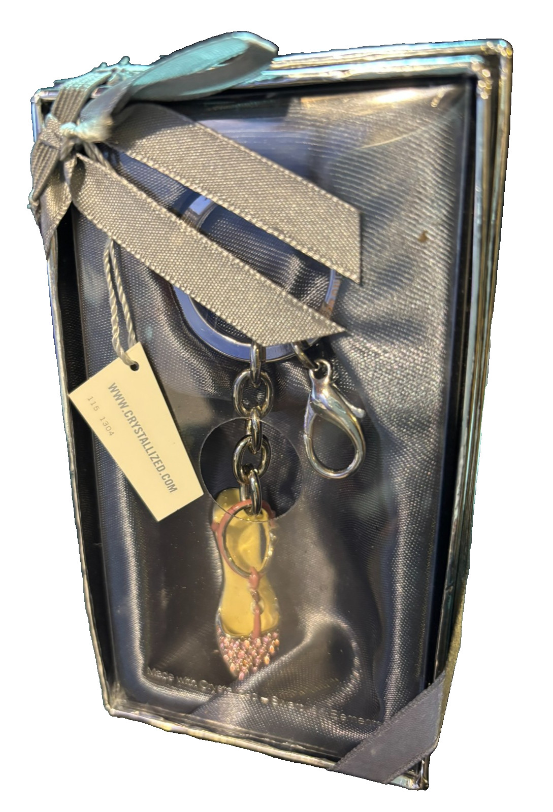 Swarovski Crystallized High Heel Shoe Key Ring in Original Satin Box, unopened
