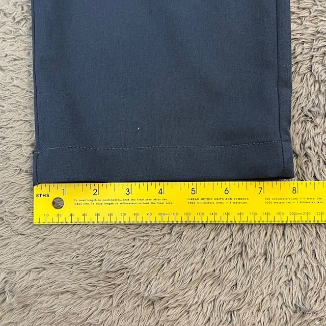 Haggar In Motion Pants Mens 34×32 Navy Polyester Flat Front Dress WPL386 Casual