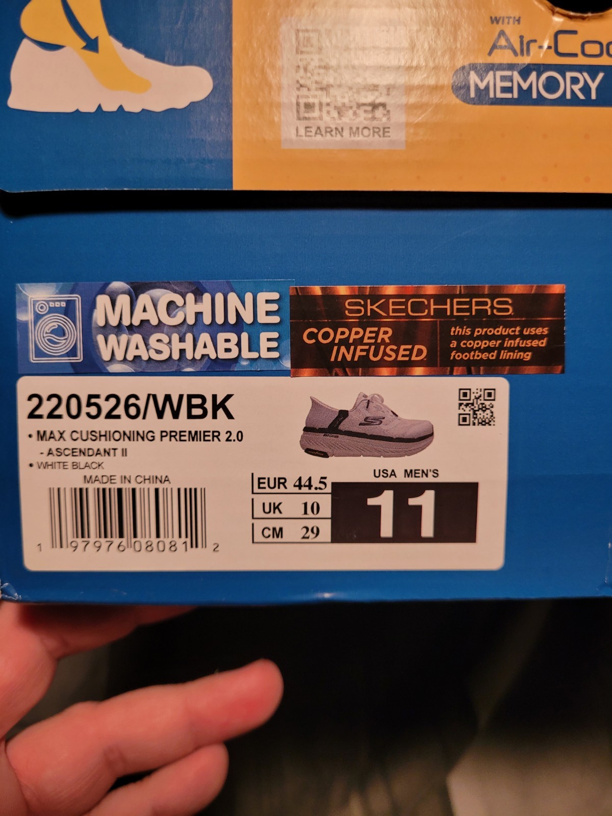Skechers Slip-ins Max Cushioning Air Cooled Premier 2.0 Mens US Size 11 White