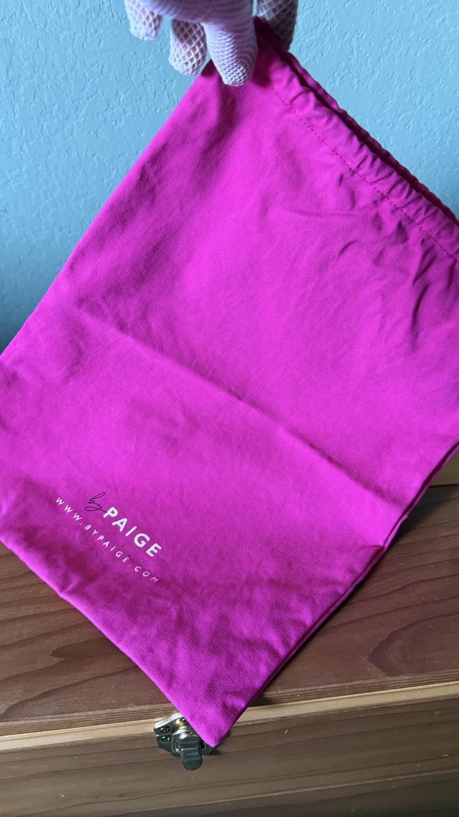 By Paige Magenta Fuchsia Drawstring Dust Bag Pouch 11×14.5 inches
