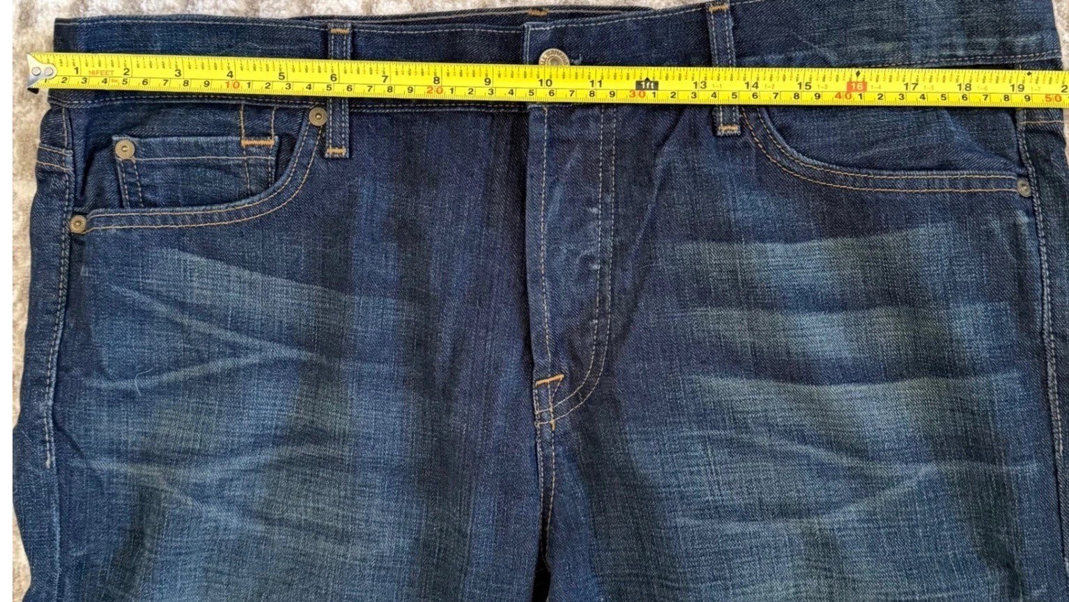 7 For All Mankind Standard Straight Leg Jeans Mens 38 Dark Wash Button Fly USA