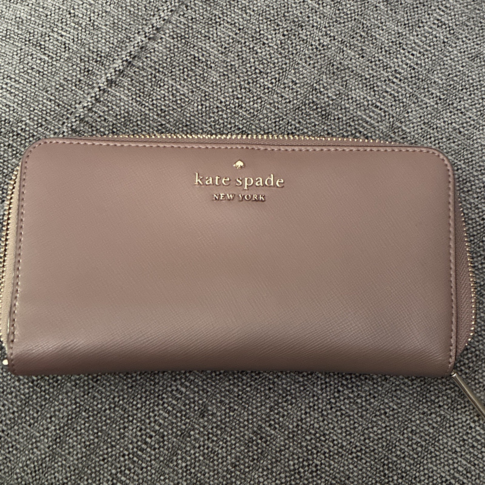 kate spade new york Brown Zip-Around Wallet Logo Zipper Credit Card Slots