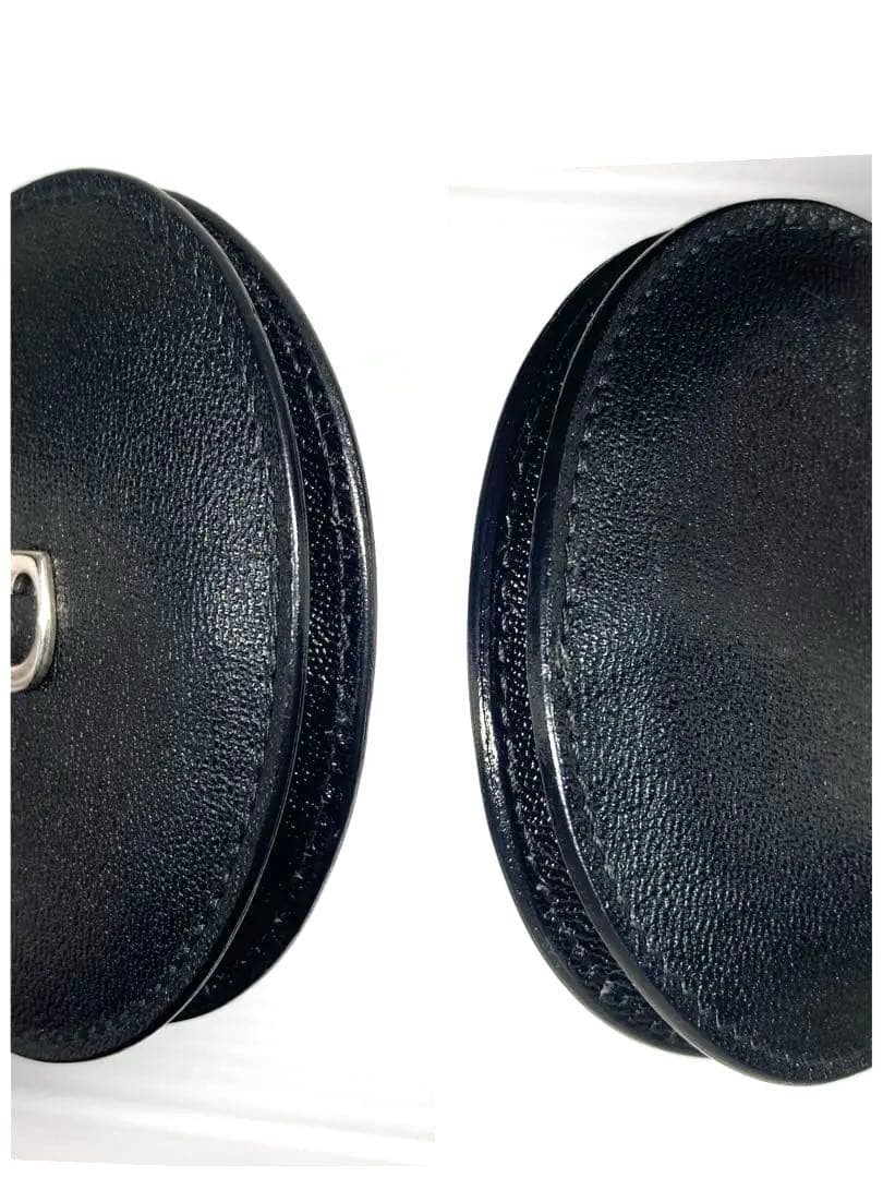 Beautiful Item GUCCI G Logo Leather Coin Case Small Item Holder with Box Black