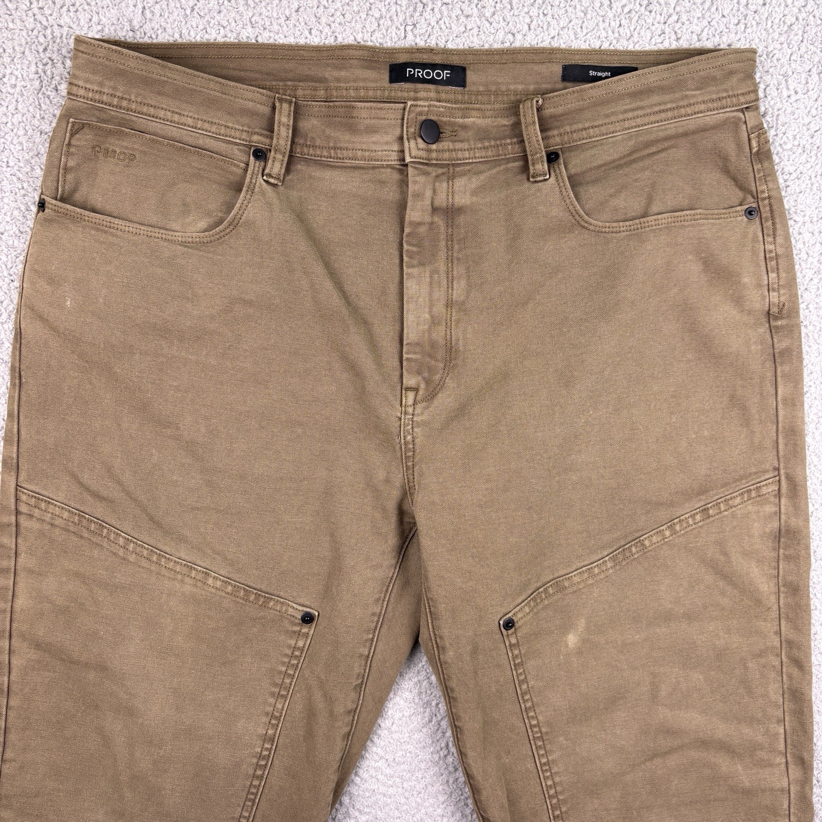 Proof Rover Double-Knee Pants Mens 38×32 Brown Straight Fit Huckberry Workwear