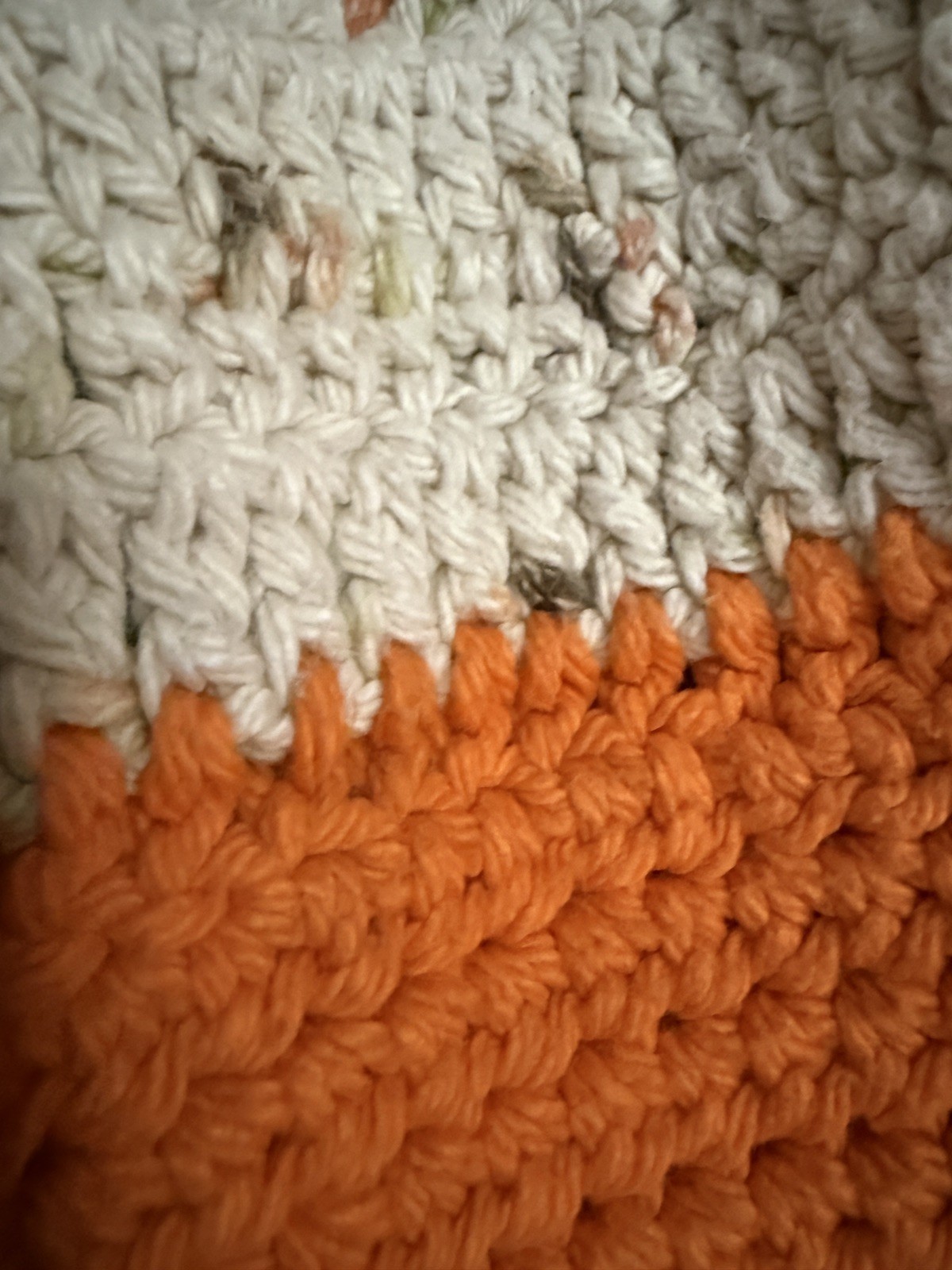Homemade Orange and Cream Crochet Shorts Women’s Size Large