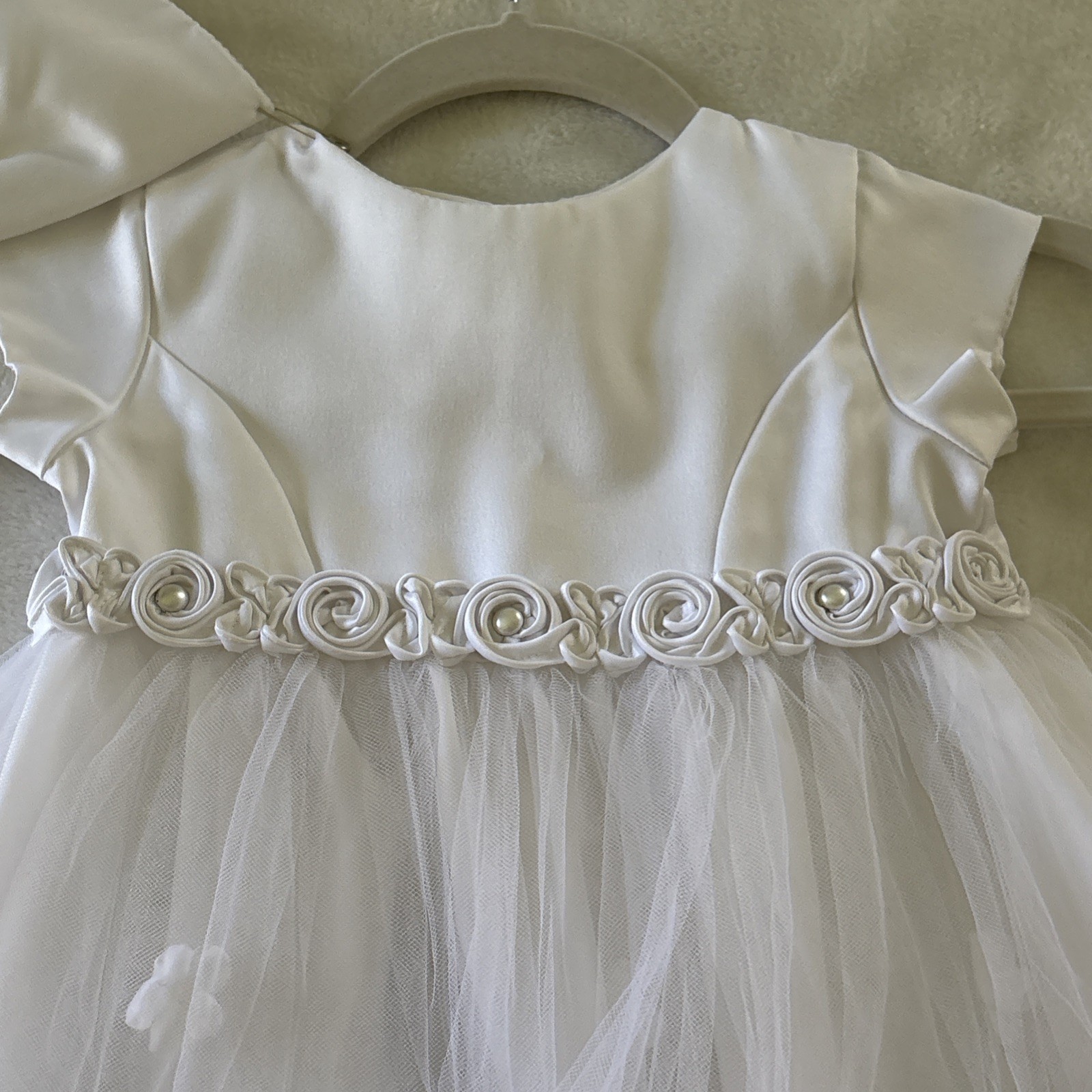 12-18 Month Long Christening Baptism Gown Dress & Cap