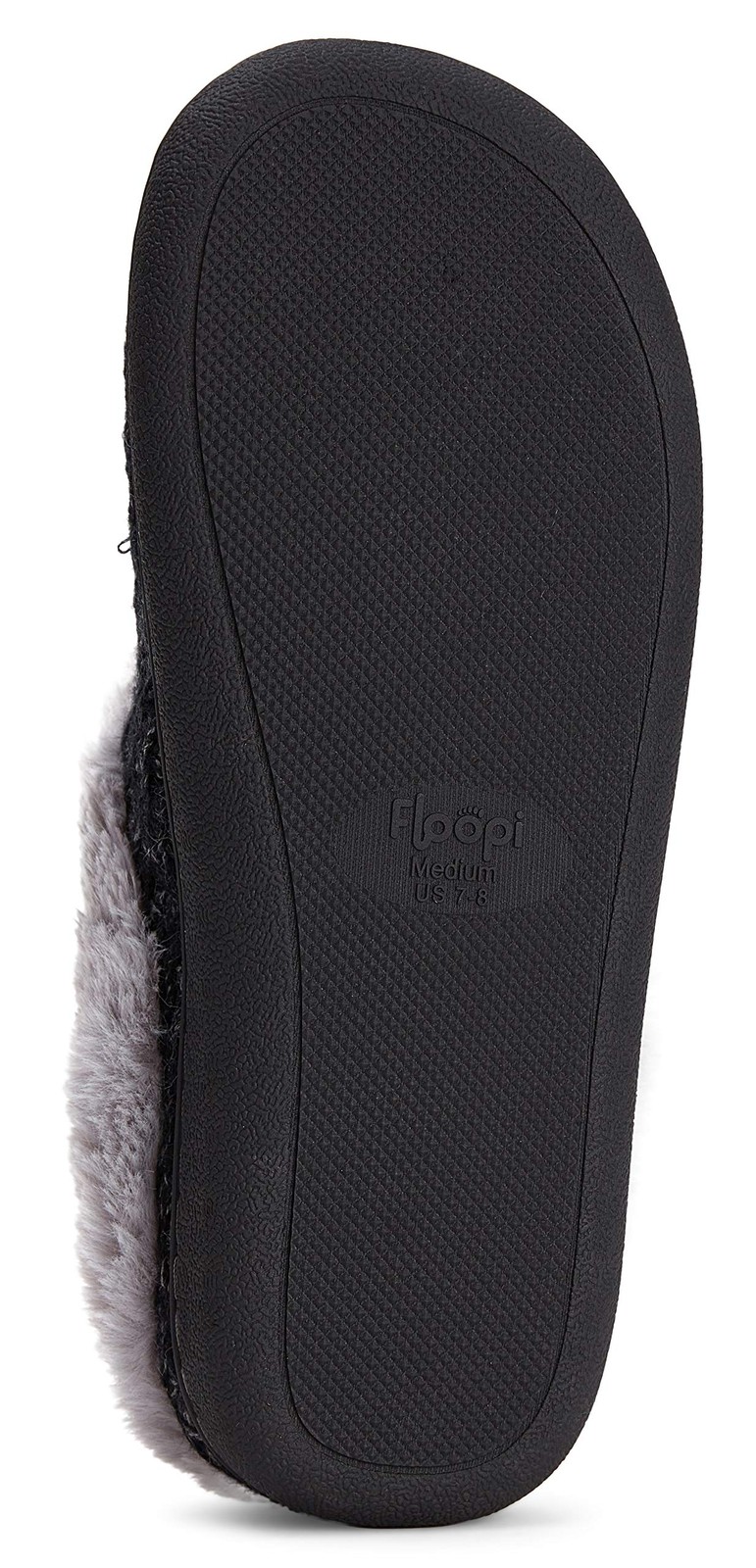Womens Indoor/Outdoor Patterned Sweater Knit Plush Faux Fur 9-10, 329-black