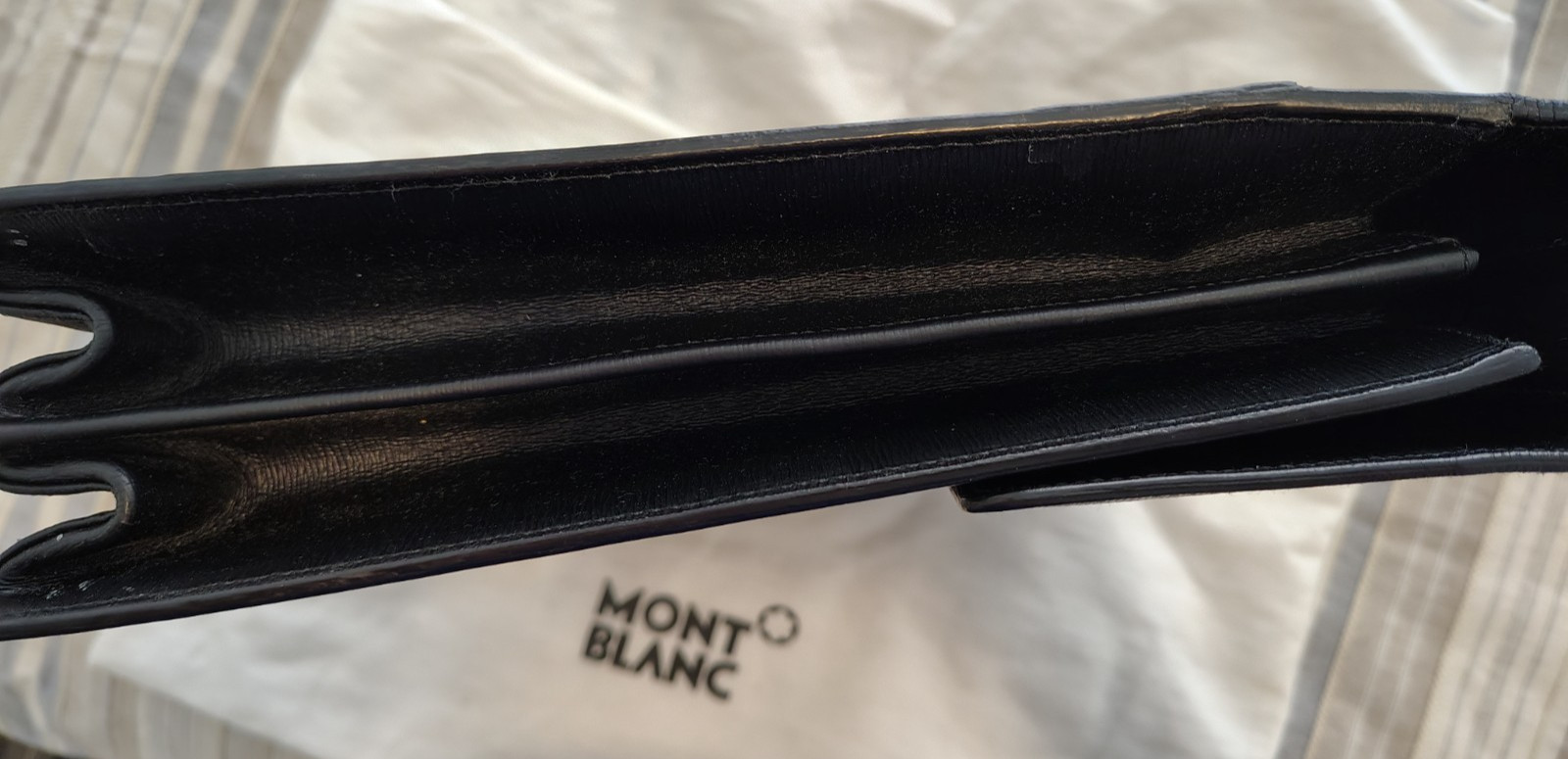 Montblanc leather briefcase w strap 16 1/2″x12″x4″ NOS SALE-closing in 10 days