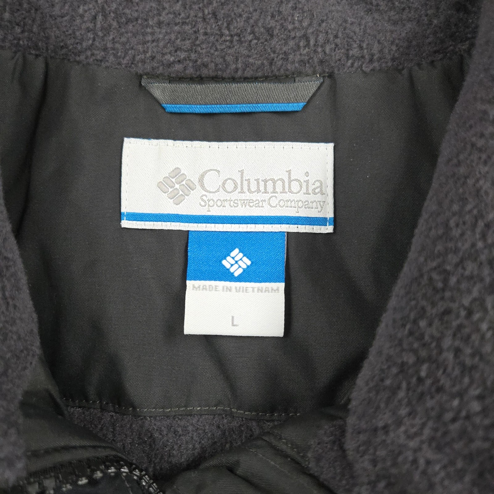 Columbia Jacket Womens Large Black Softshell Fleece Lined Zip Outdoor WL4002