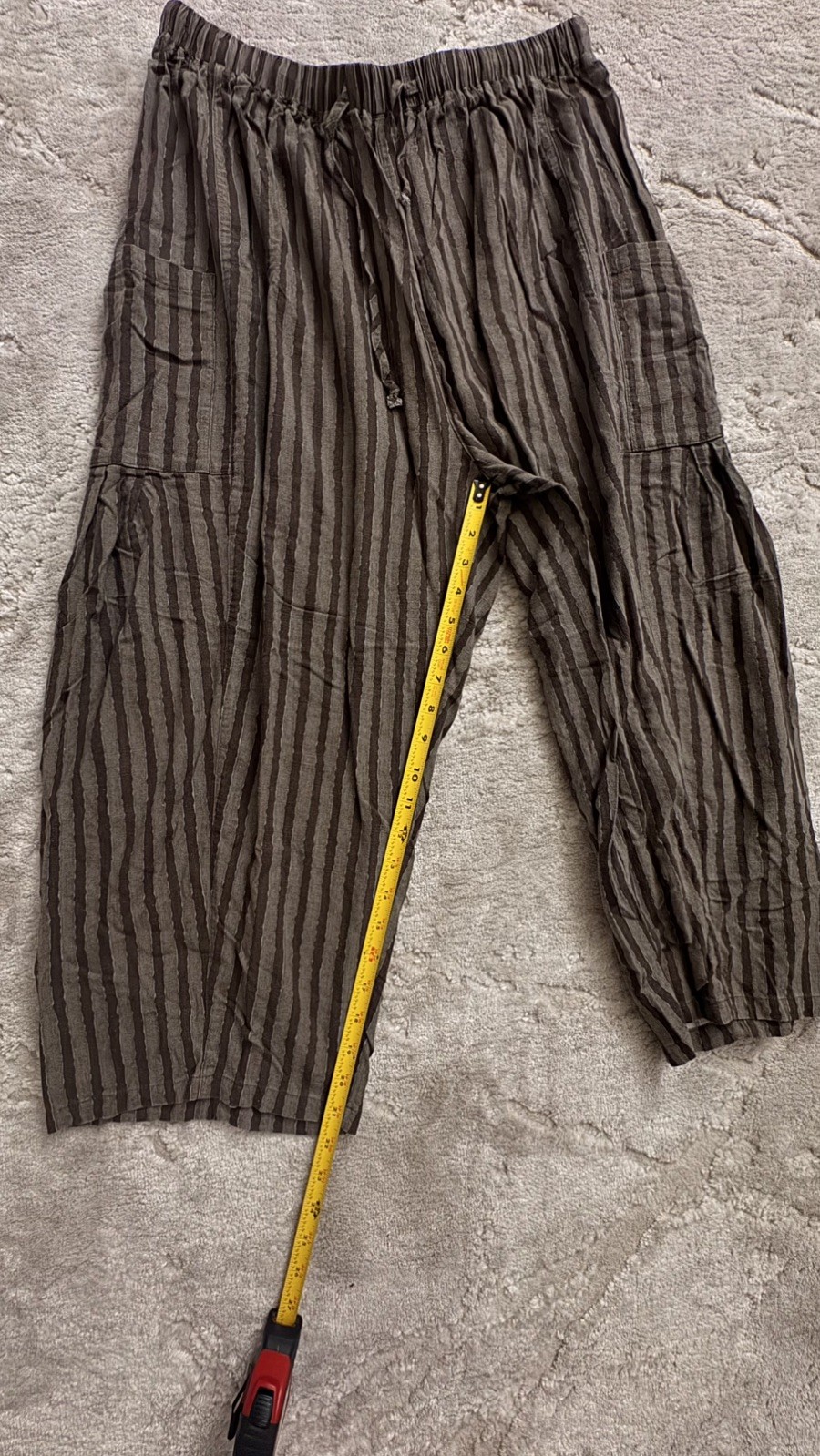 WOMEN’S TARSE SIZE LARGE BEACH STYLED PANTS BROWN AND GREEN WITH POCKETS