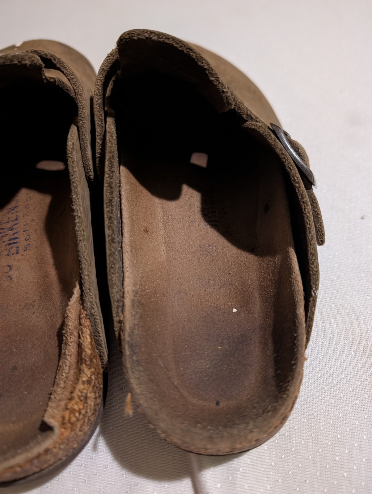 Birkenstock Boston Clogs 36 Brown Oiled Leather Soft Footbed Heavily Broken-In