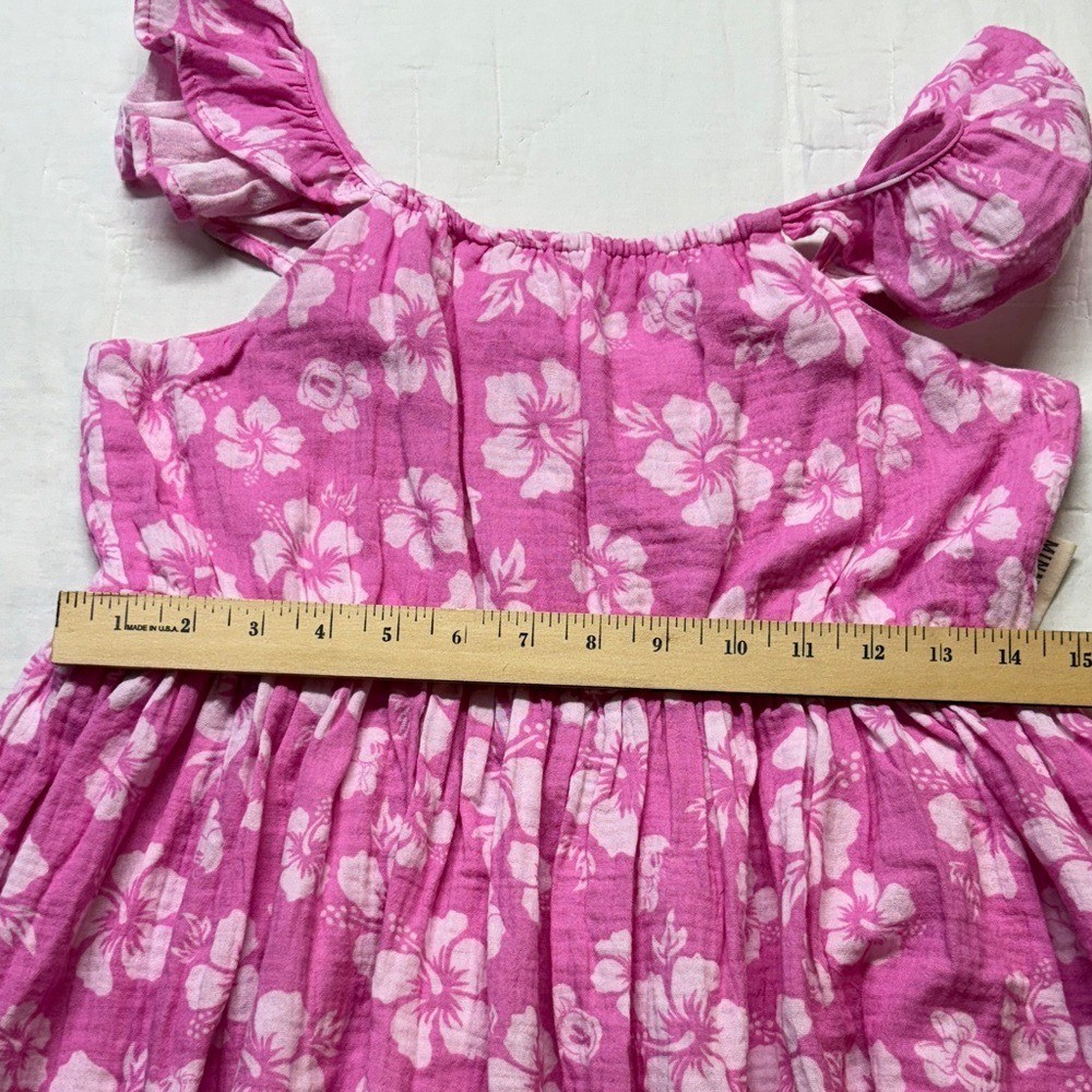 Disney Mickey & Friends Minnie Mouse Pink Floral Gauze Dress Kids XL 14 DSNI1IQ