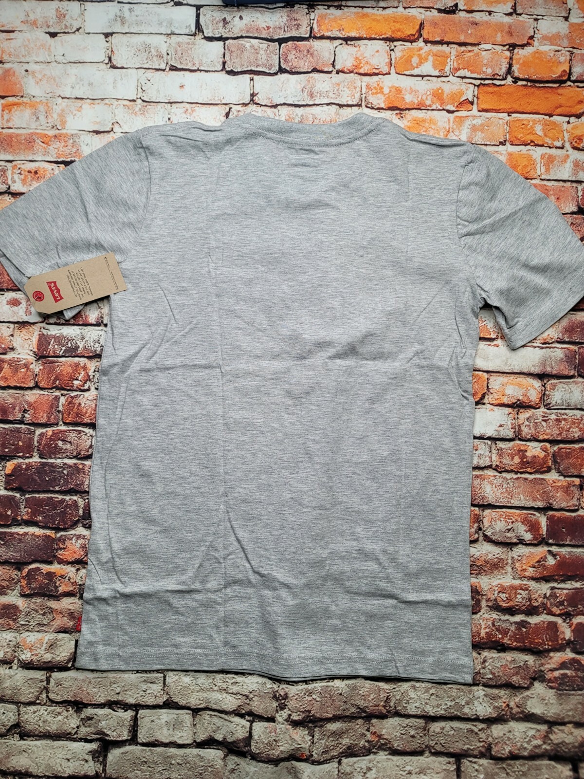 Levi’s Boys Teens Batwing Camo Logo Crew Neck Short Sleeve T-shirt Gray New