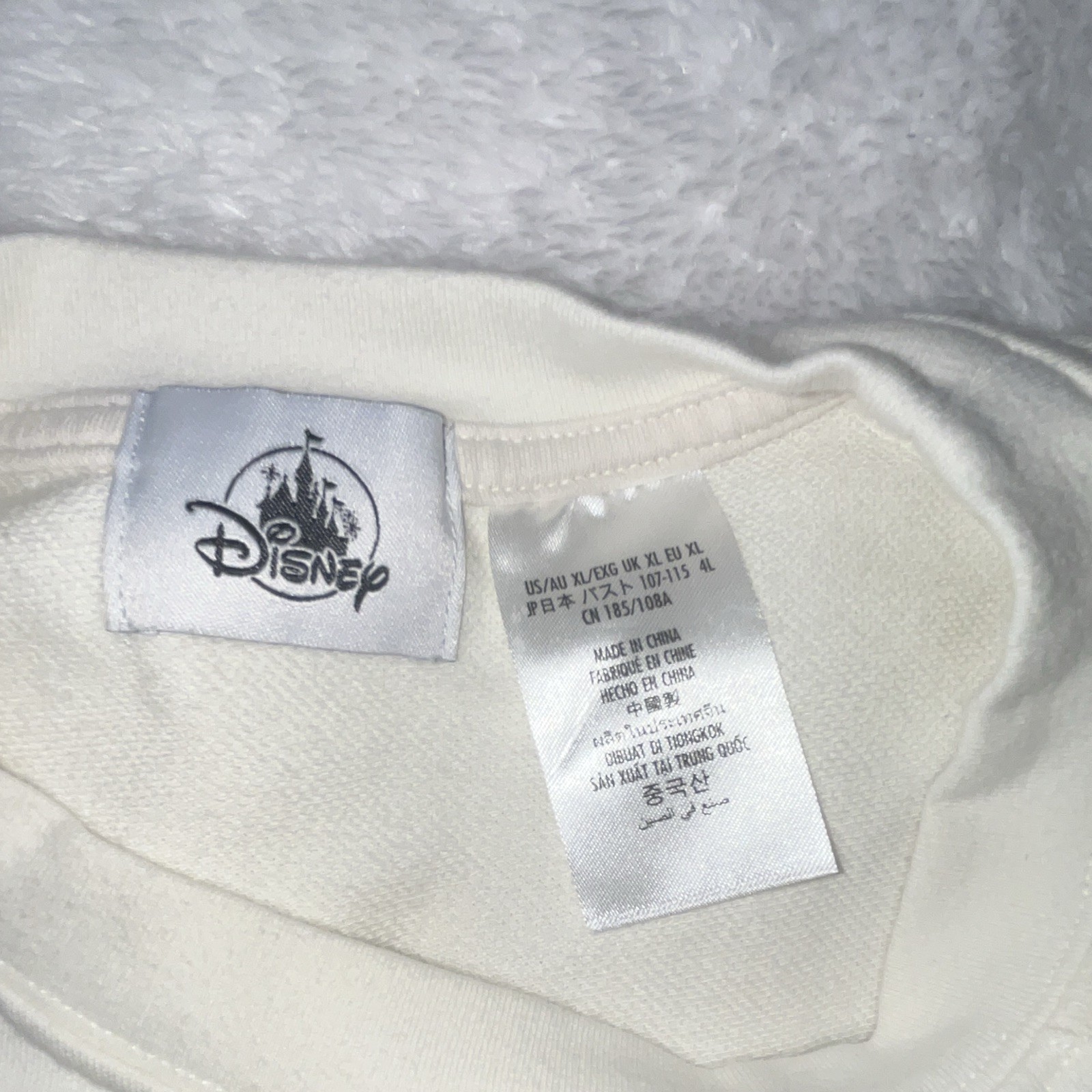 Disney Stitch Walt Disney World Graphic Fleece Crewneck Sweatshirt White XL