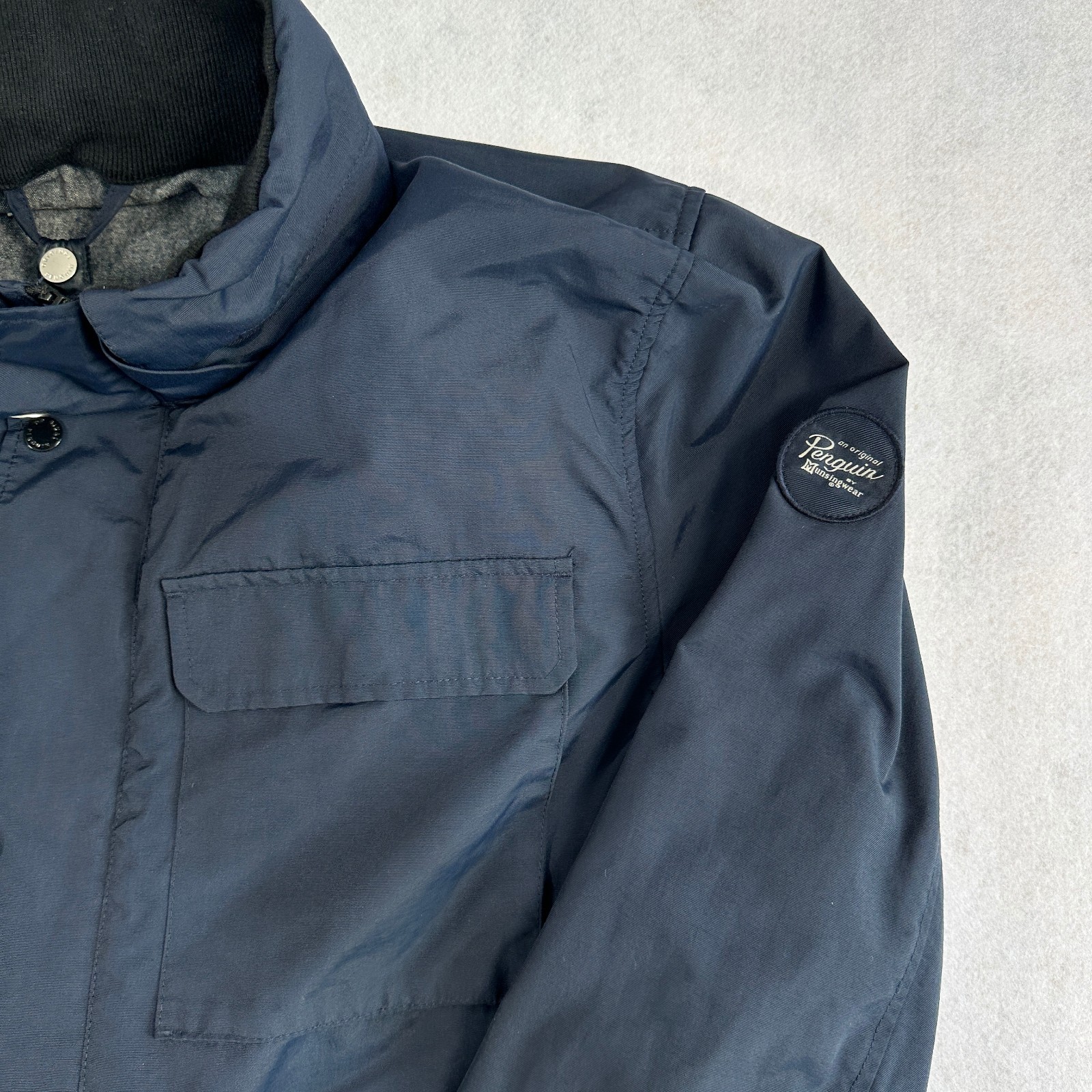 Penguin 2 In 1 Jacket & Detachable Gilet Lining Men’s XL Blue Hood Windbreaker
