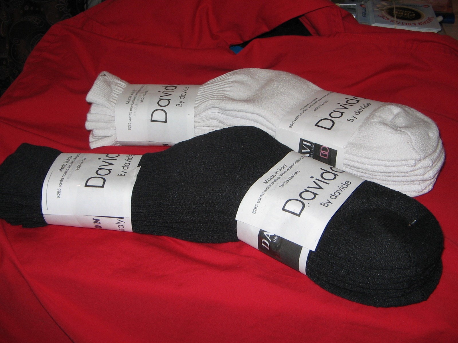 Mens socks crew made in italy 100% cotton 12 pairs size 10-13 davido casual