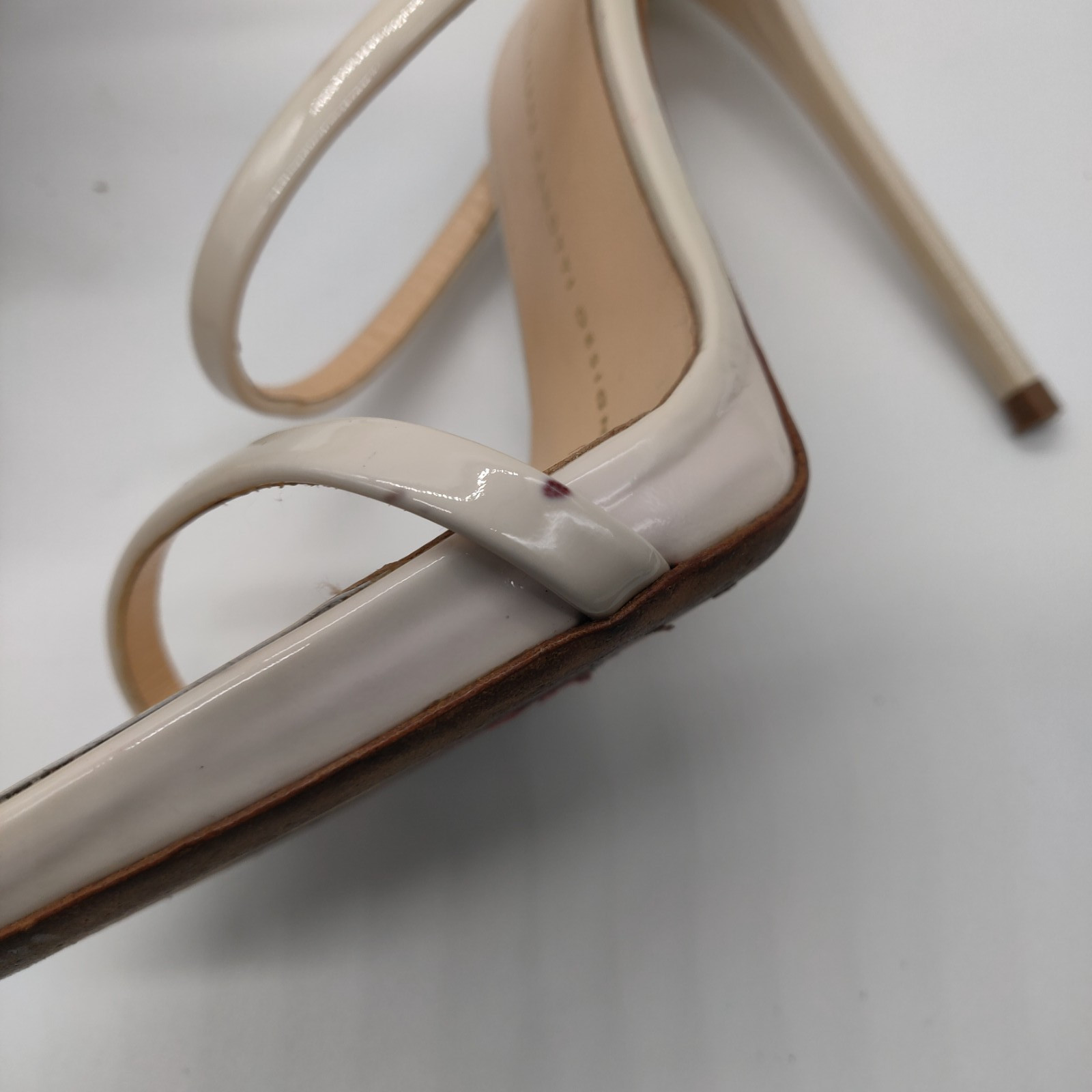 Giuseppe Zanotti Harmony Patent Leather Heels Sandals Beige Size 37 US 7
