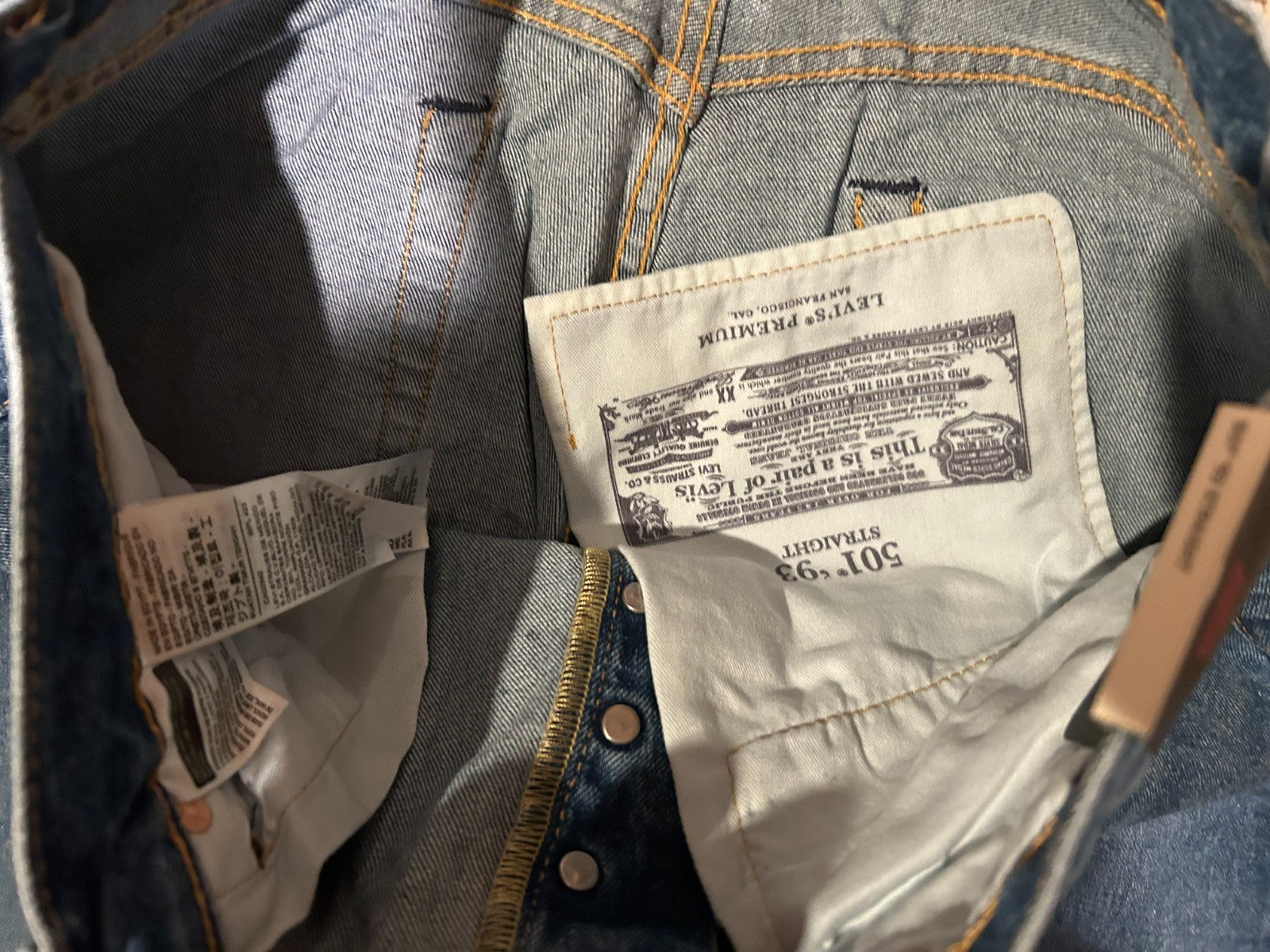 Levi’s Premium 501 ’93 Straight Jeans Blue WStretch Men’s Sizes NWT RT$98 0263