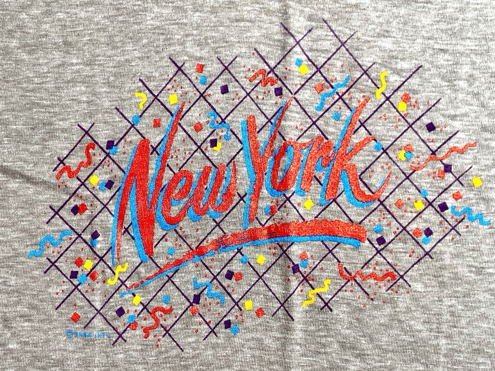 New York City Confetti NYE Gray T-Shirt Size X/S New Old Stock Ched NYC VTG 80’s