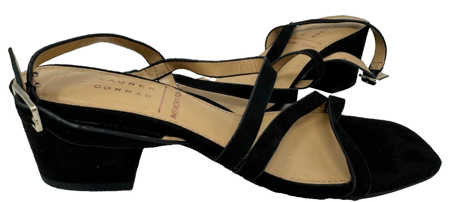 LC Lauren Conrad Women’s Emeliah Strappy Dress Sandals Black Size:6 140N