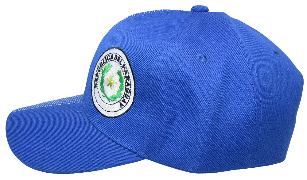 Paraguay Country Yellow White Letters Crest Patch On Side Embroidered Hat Cap