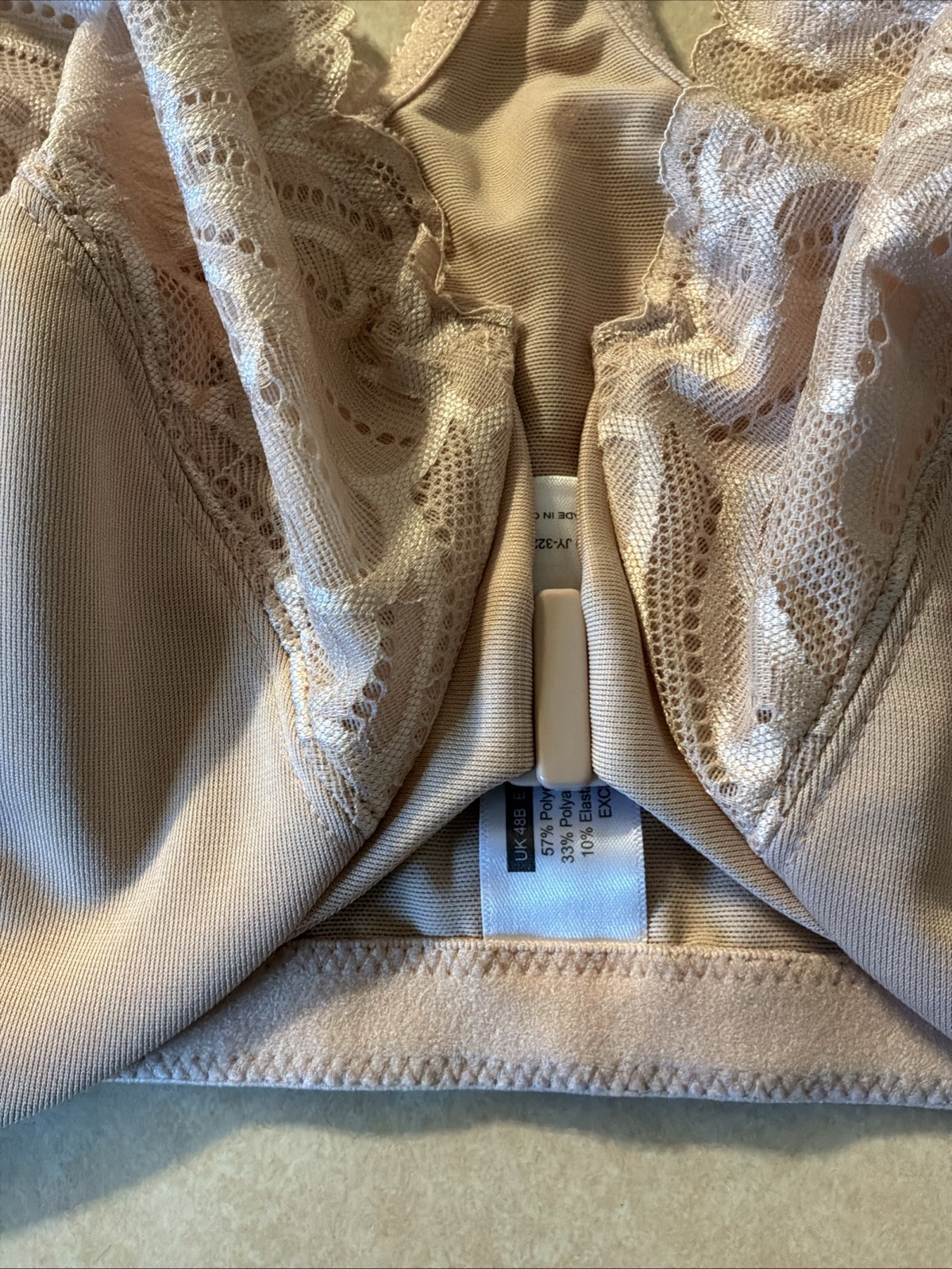 MELENECA Women s Racerback Front Closure Full Coverage UW Bra Pale Nude NWT 48B