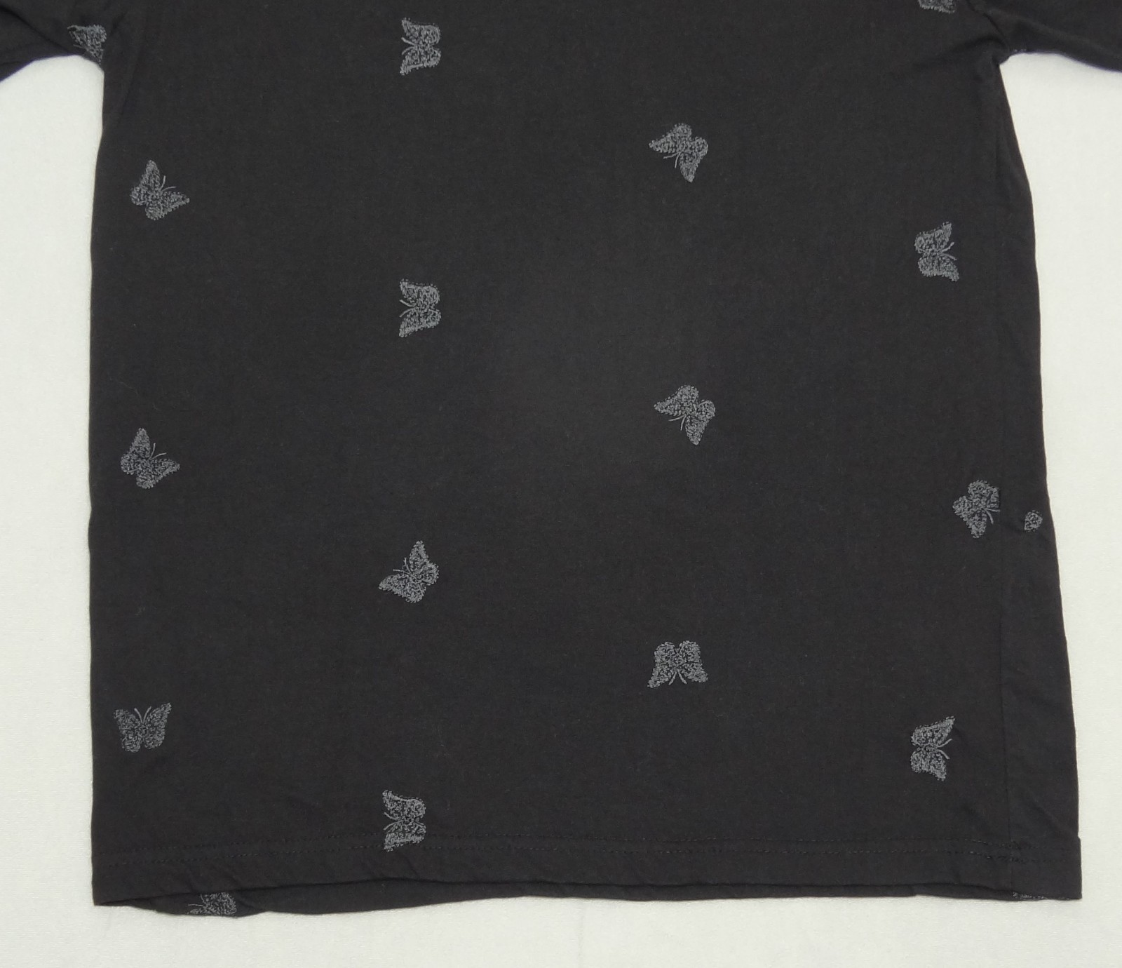 Eighty Eight Black Gray AOP Embroidered Butterfly Short Sleeve Shirt Unisex S